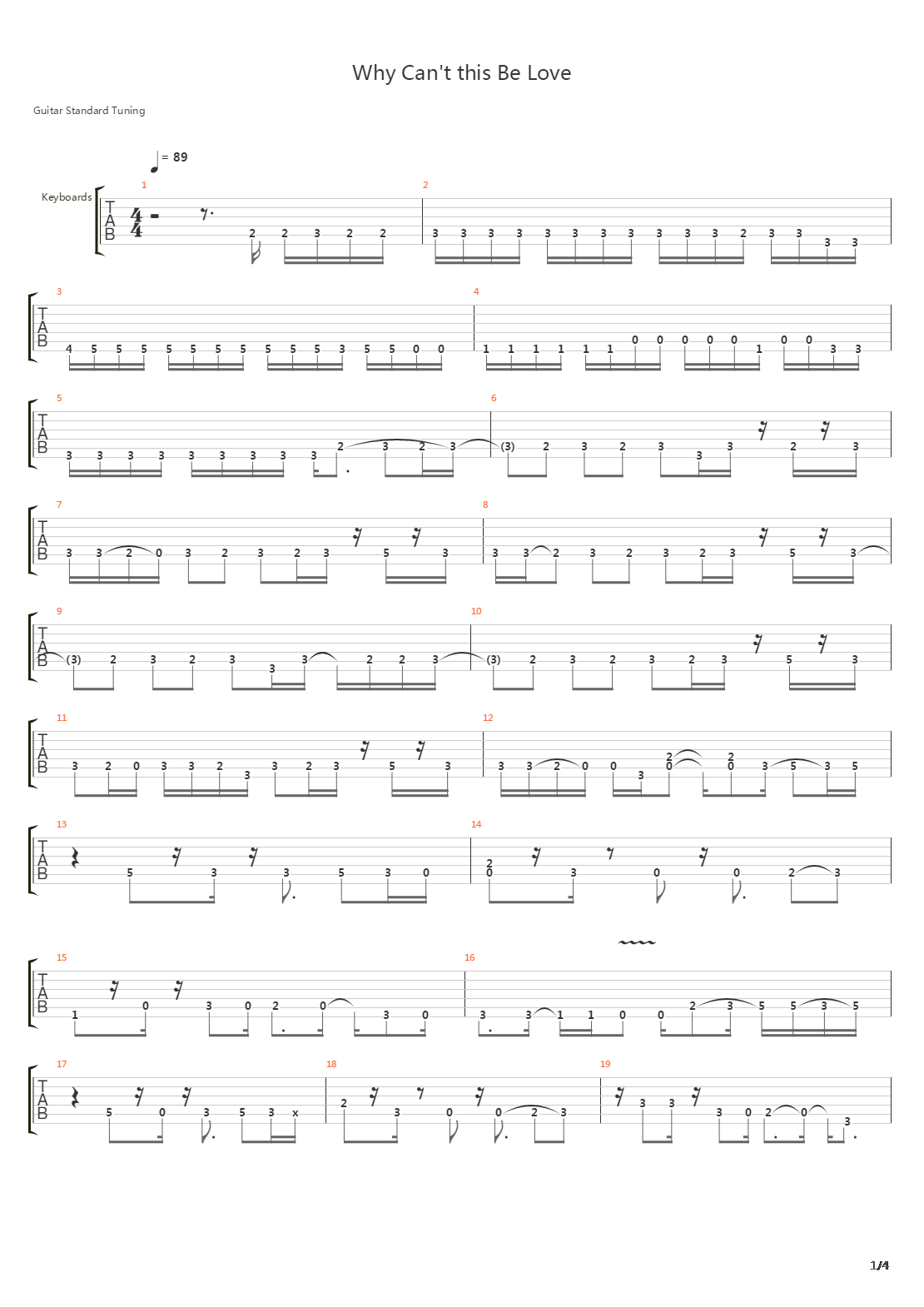 Why Cant This Be Love吉他谱