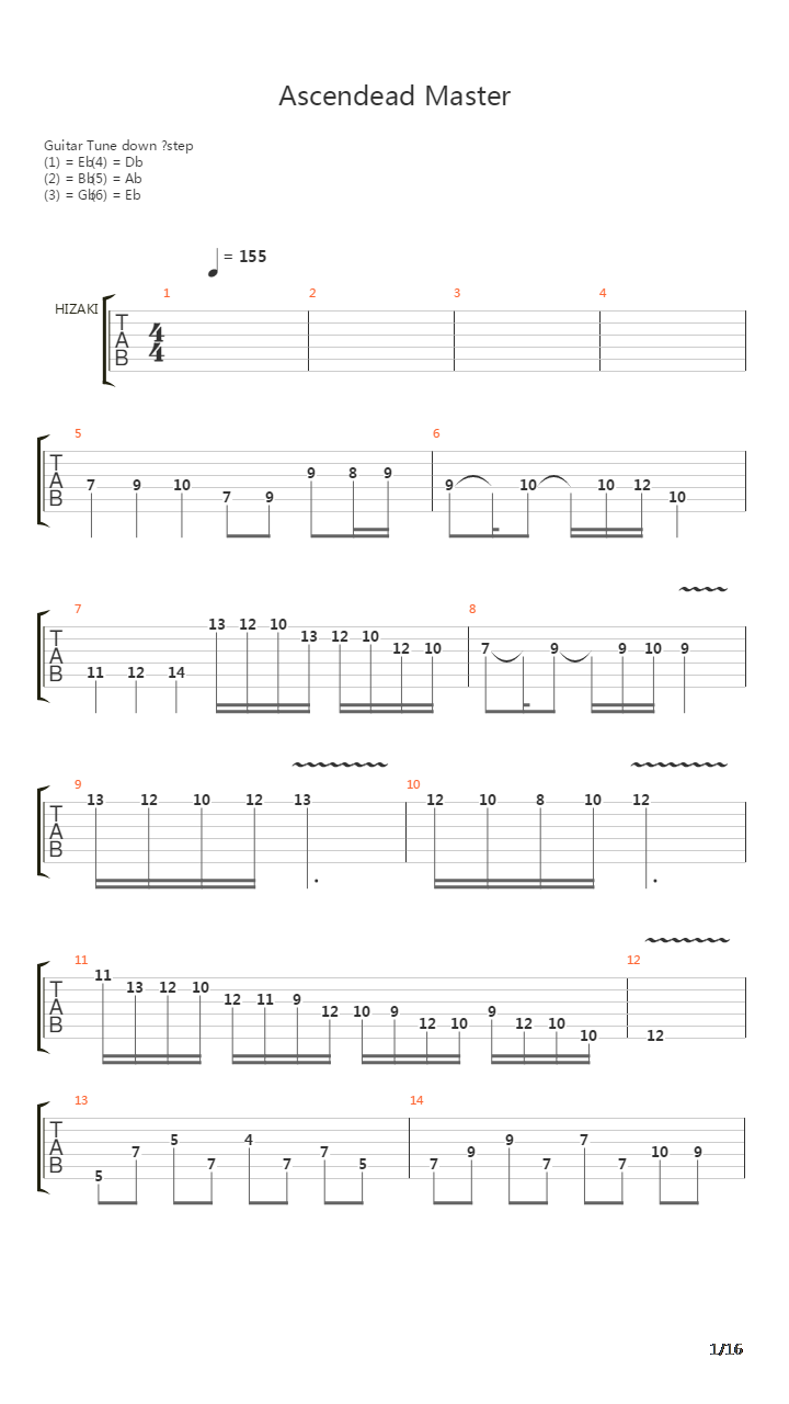 Ascendead Master吉他谱