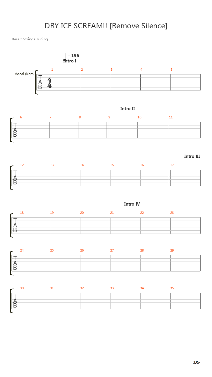 Dry Ice Scream Remove Silence吉他谱
