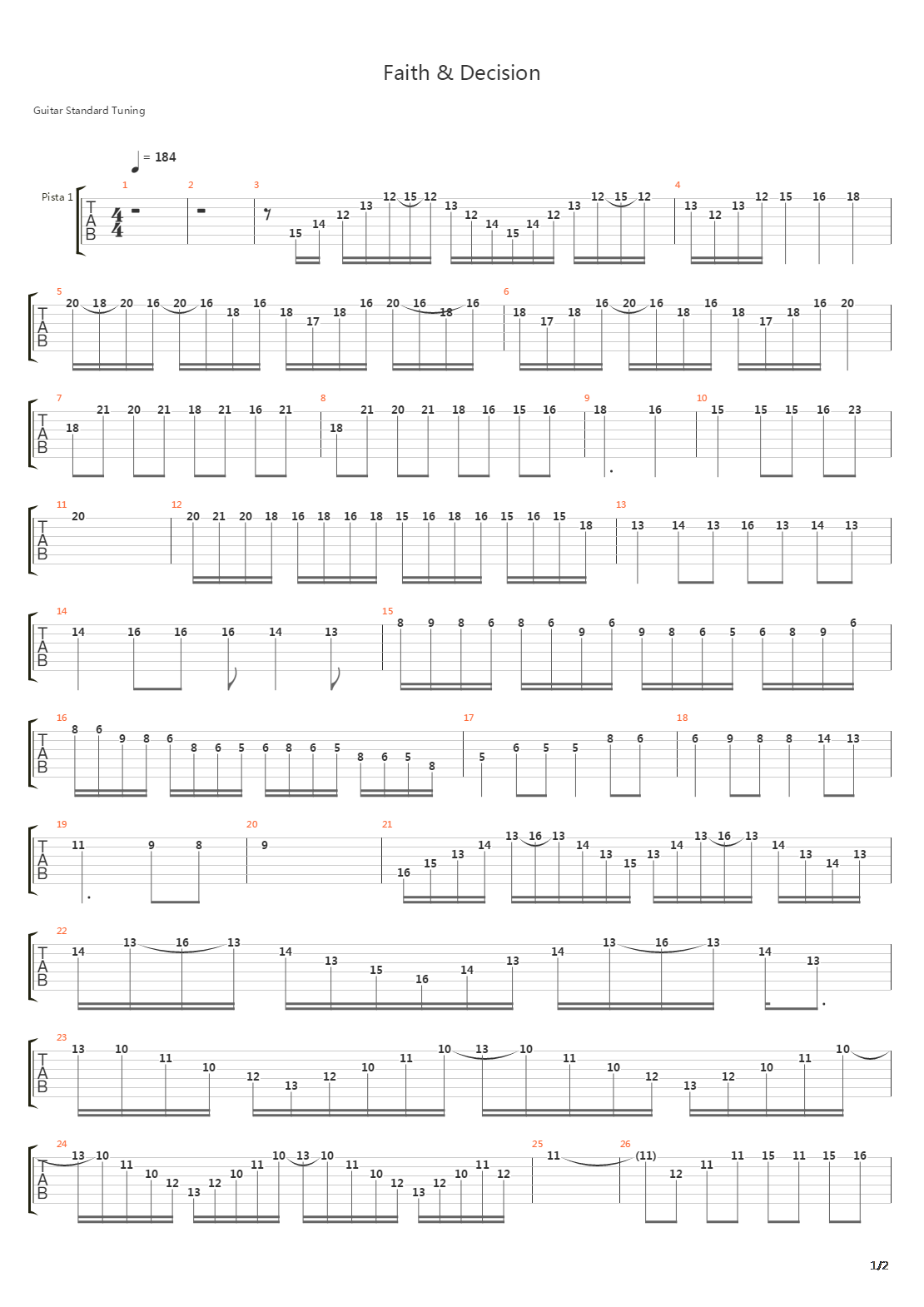 Faith Decision Incomplete吉他谱
