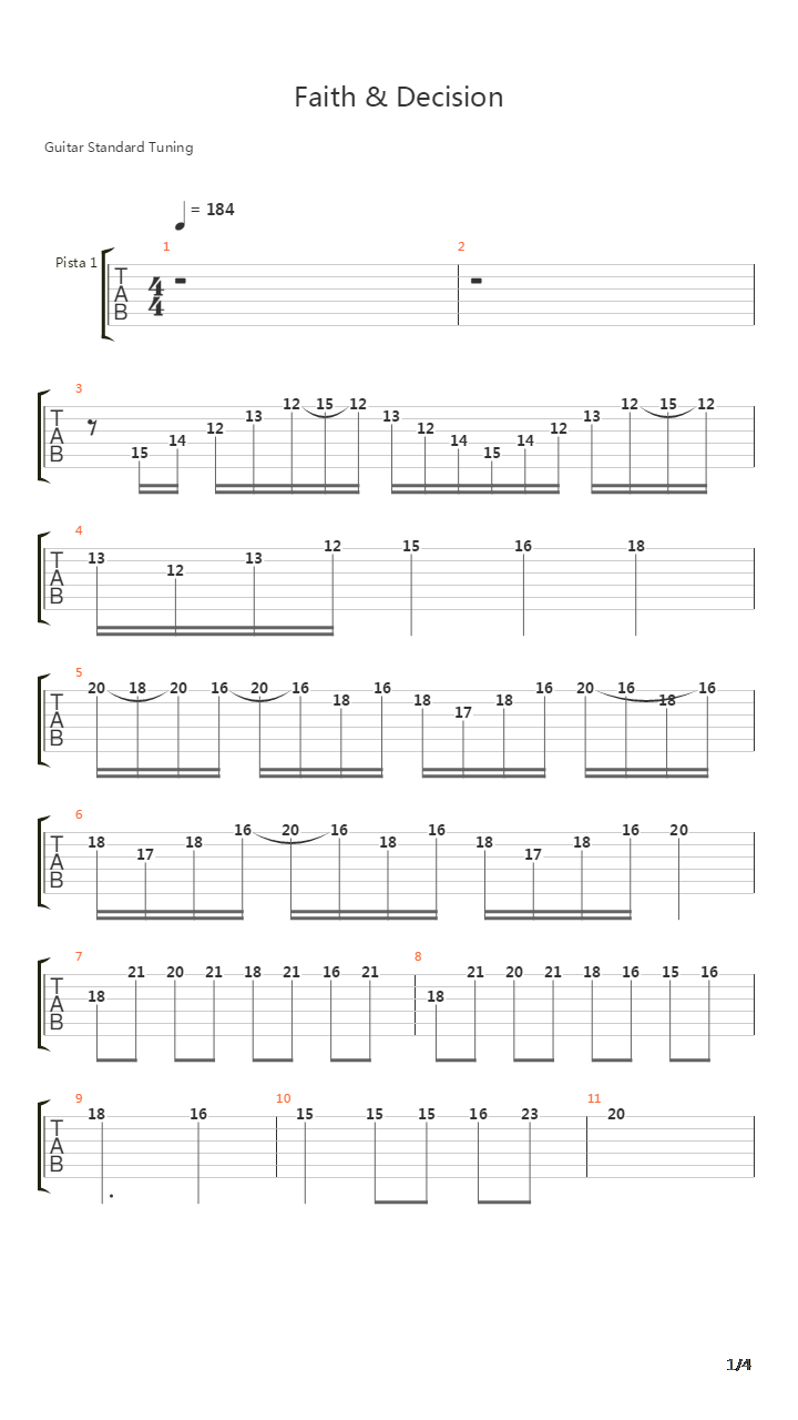 Faith Decision Incomplete吉他谱