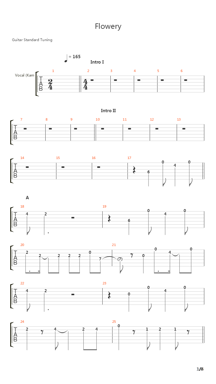 Flowery吉他谱