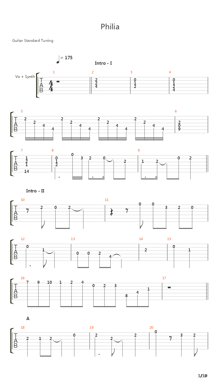 Philia吉他谱