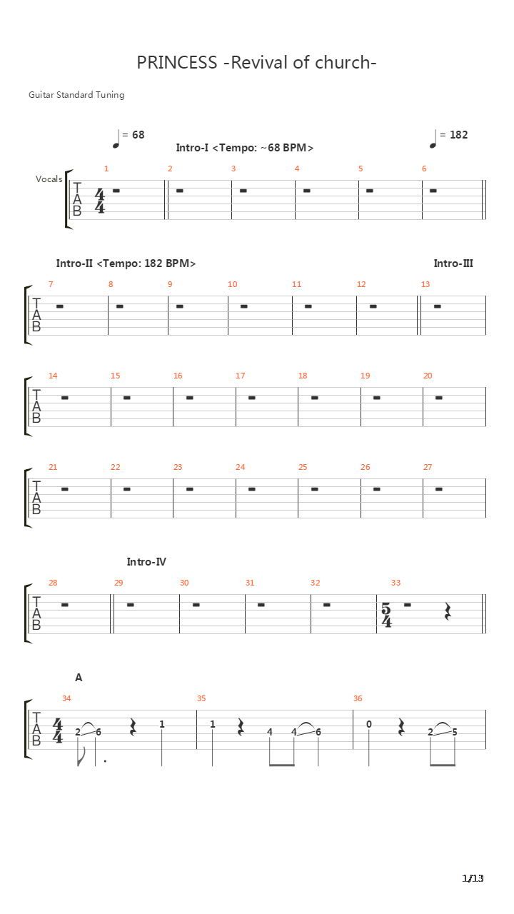 Princess Revival Of Church吉他谱
