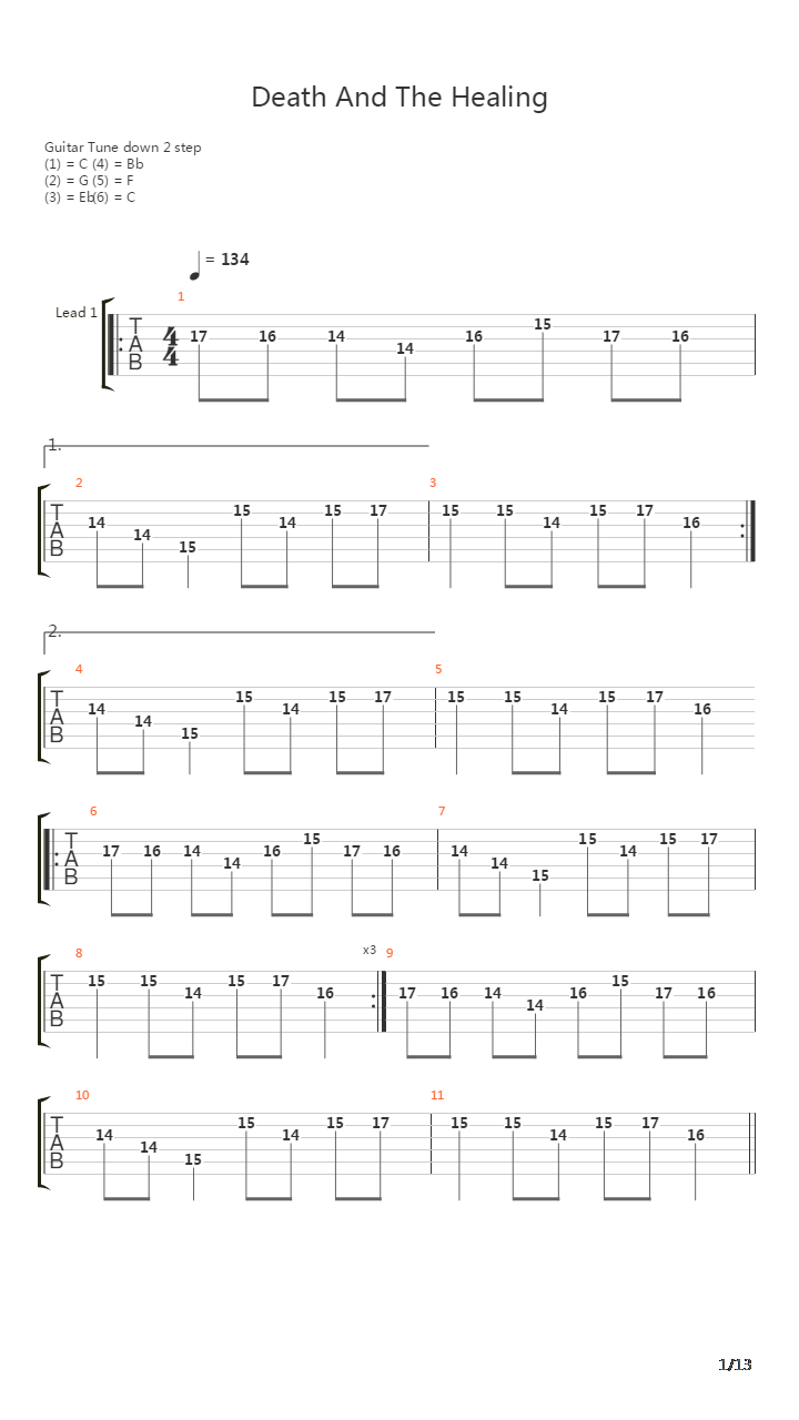 Death And The Healing吉他谱