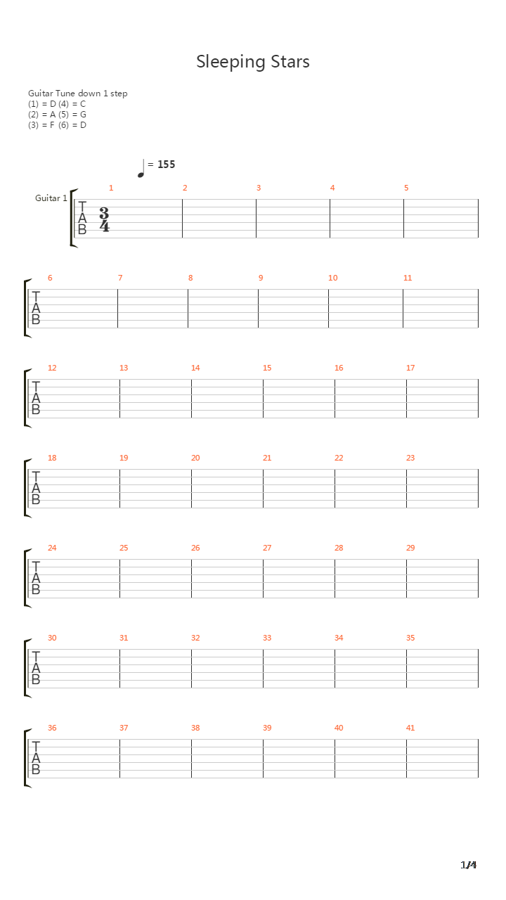 Sleeping Stars吉他谱