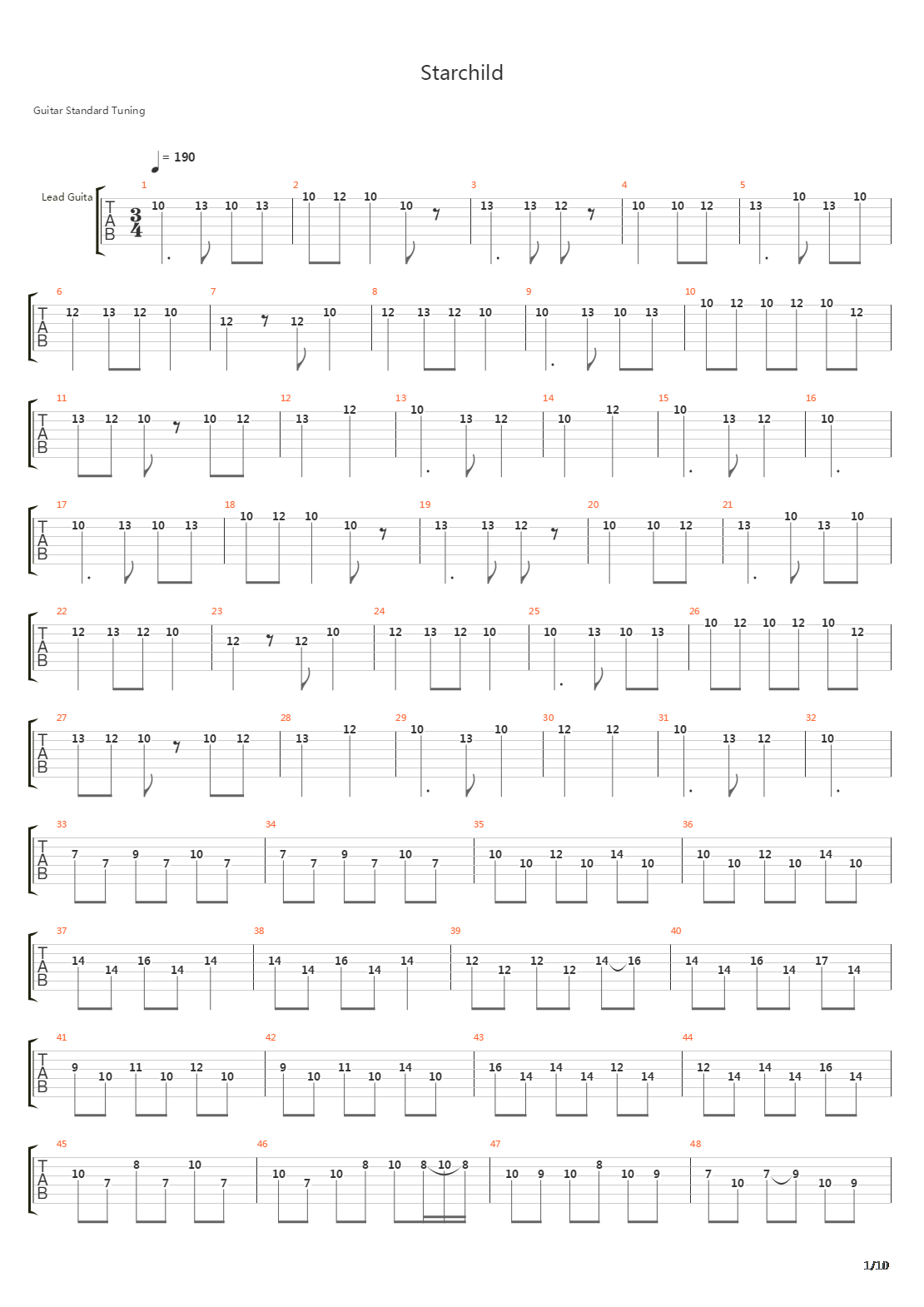 Starchild吉他谱
