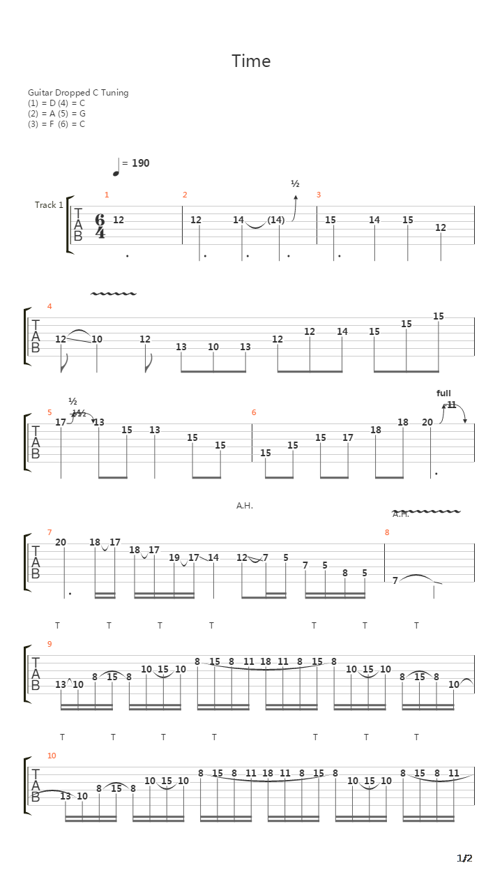 Time吉他谱