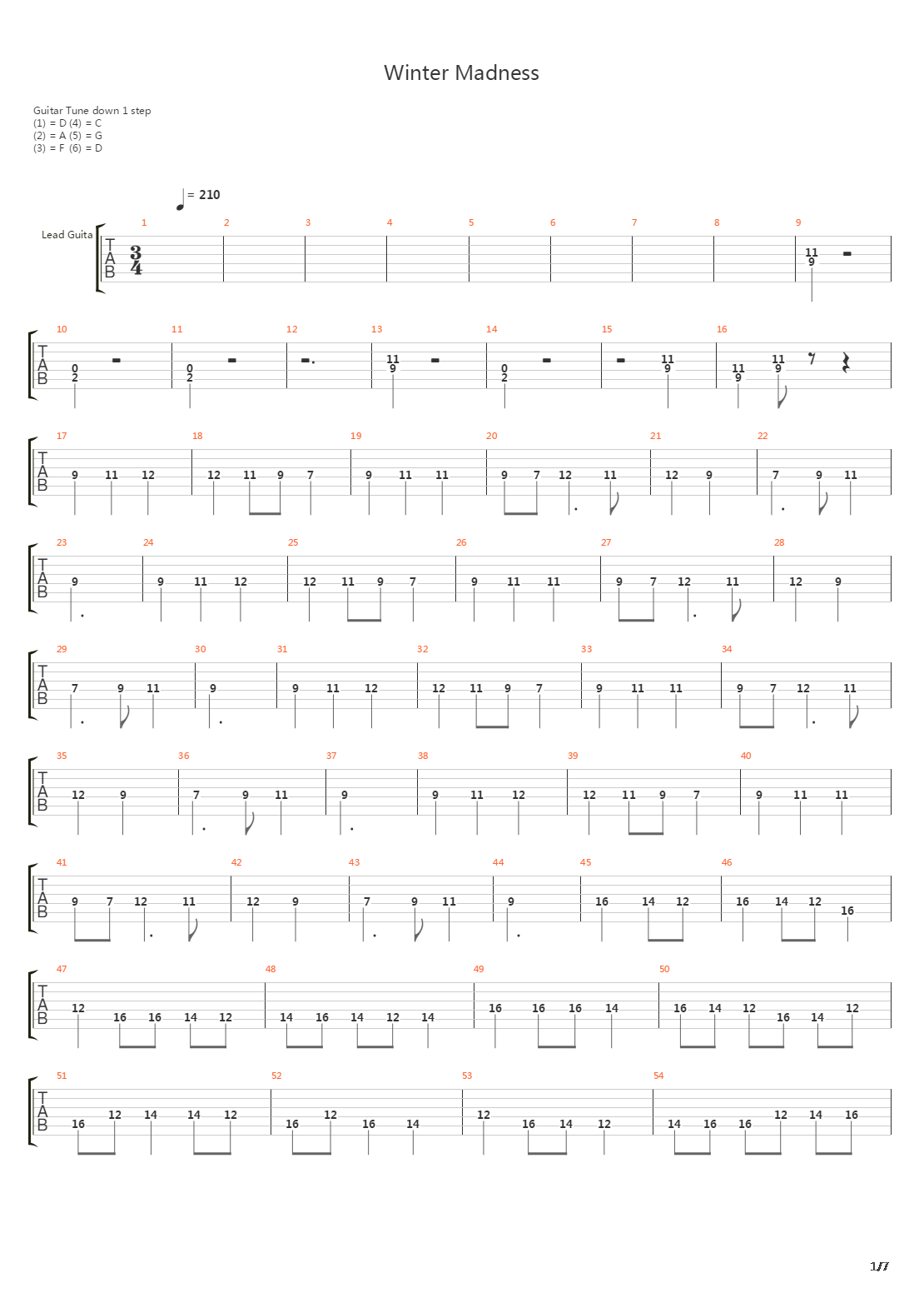 Winter Madness吉他谱
