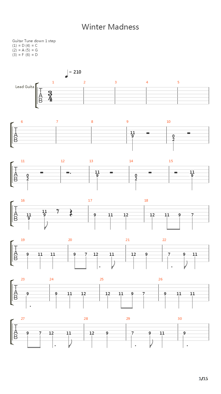 Winter Madness吉他谱