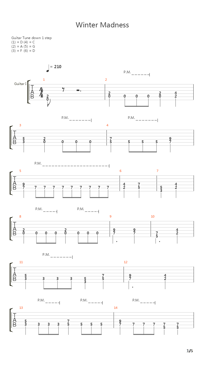 Winter Madness吉他谱