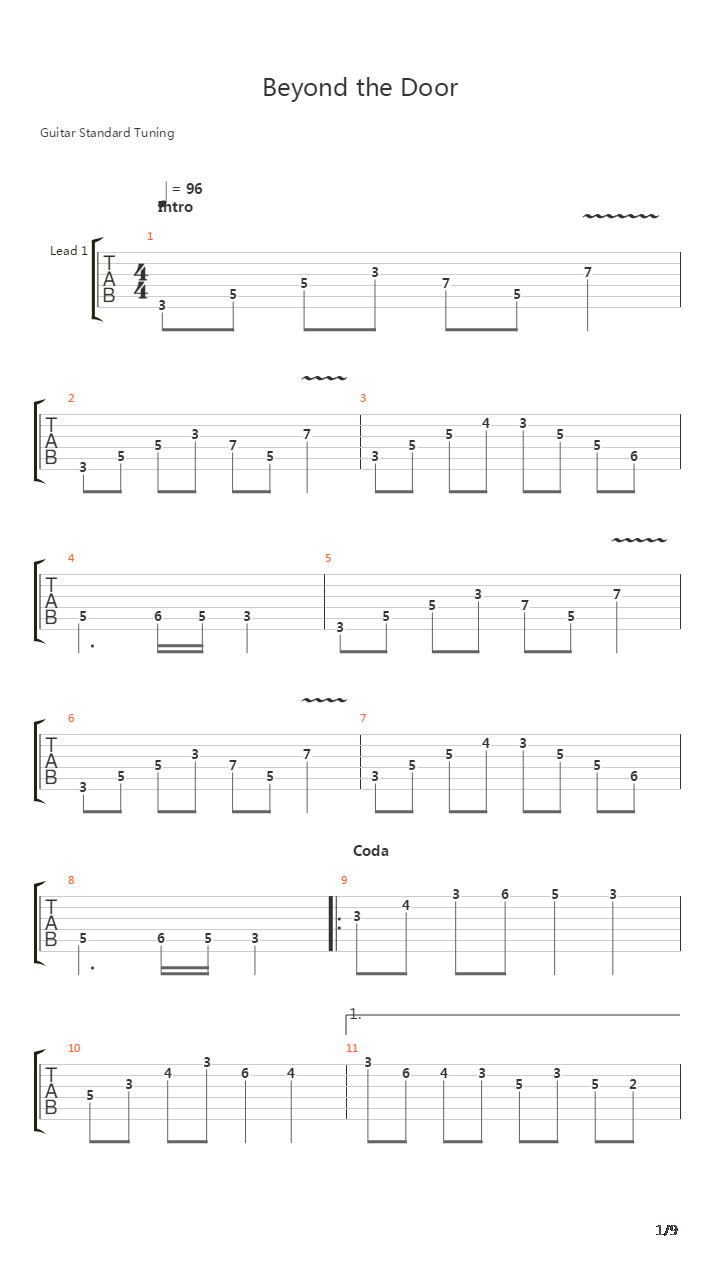 Beyond The Door吉他谱