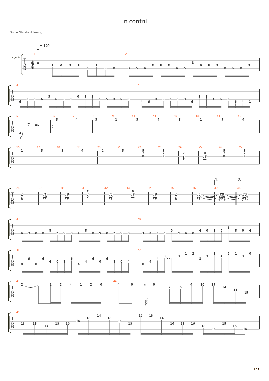 In Control吉他谱