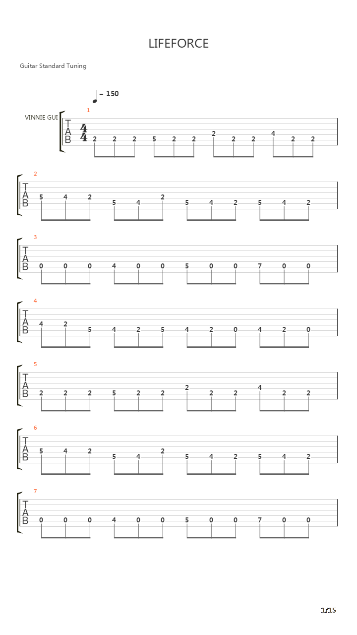 Lifeforce吉他谱