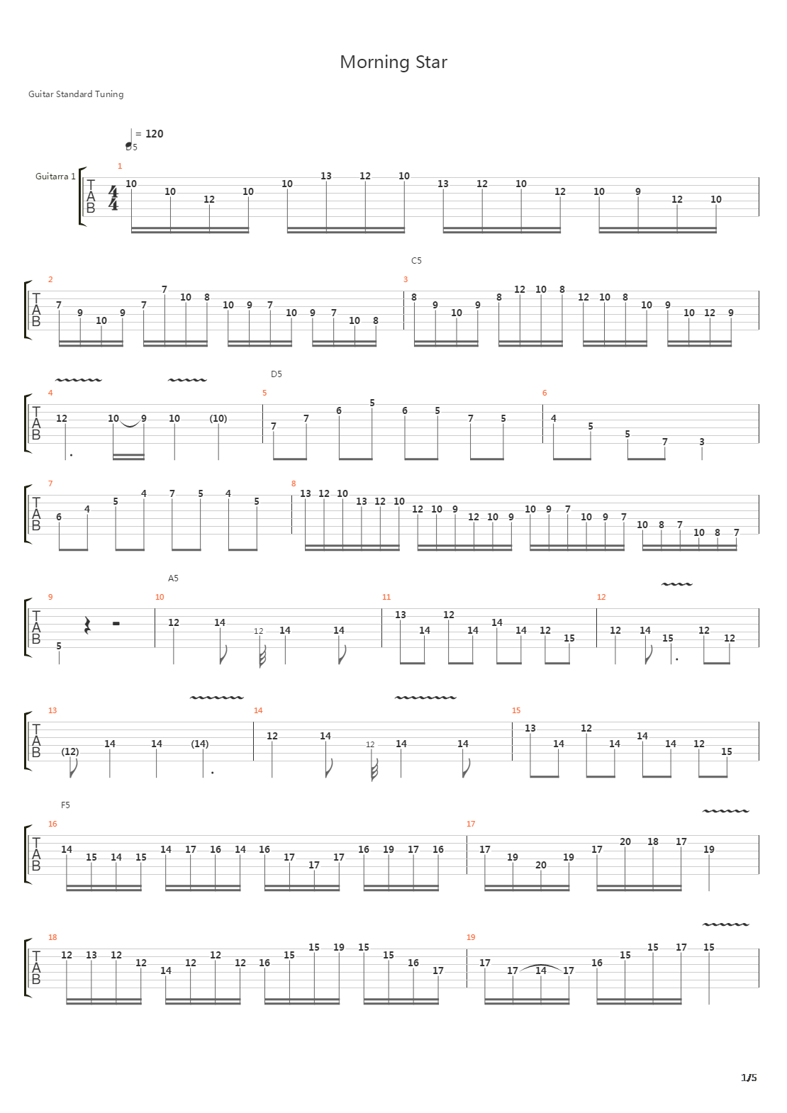 Morning Star吉他谱