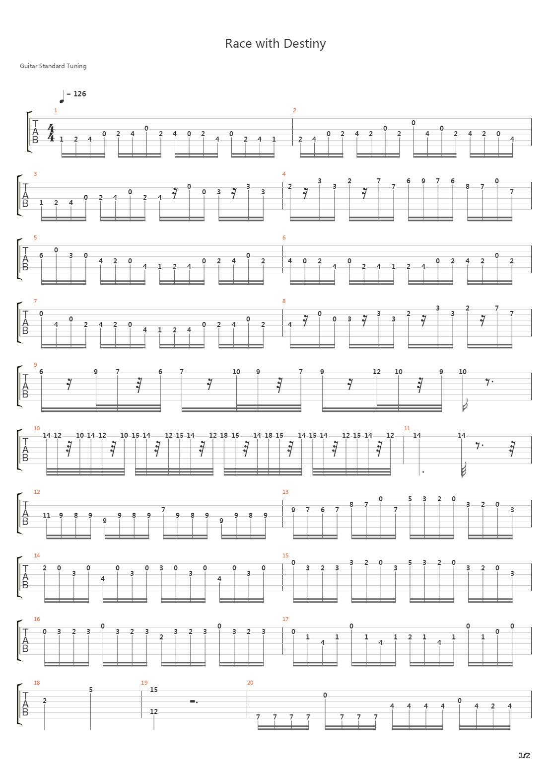 Race With Destiny吉他谱