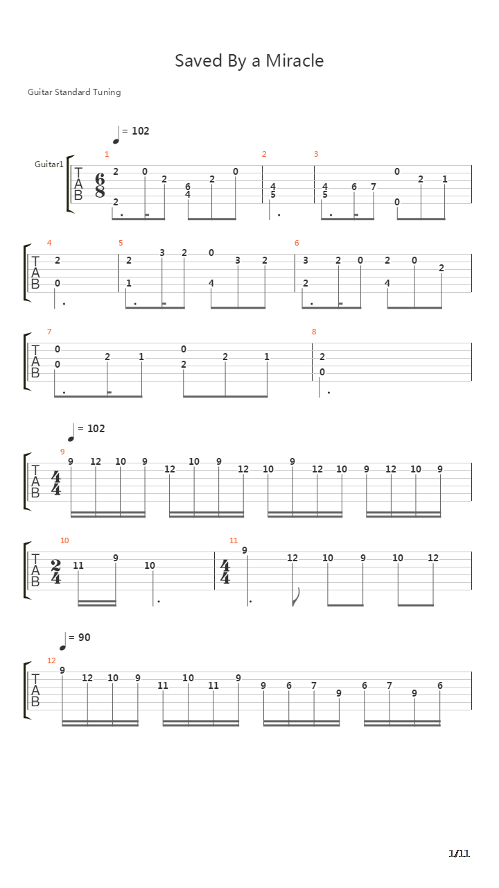 Saved By A Miracle吉他谱