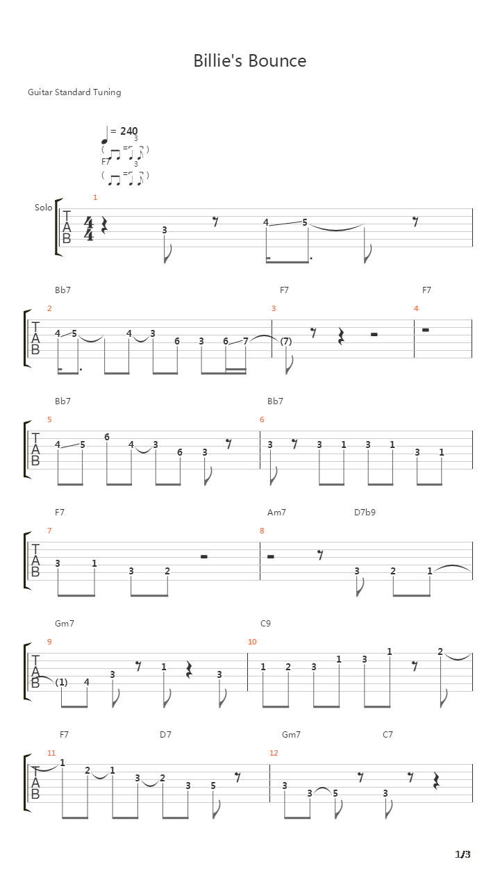 Billies Bounce吉他谱