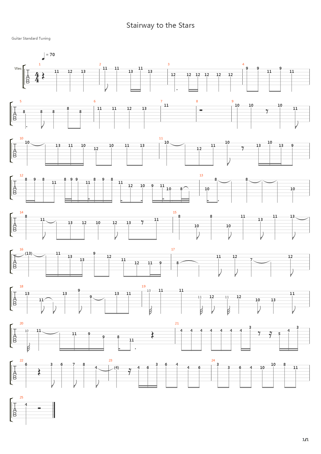 Stairway To The Stars吉他谱