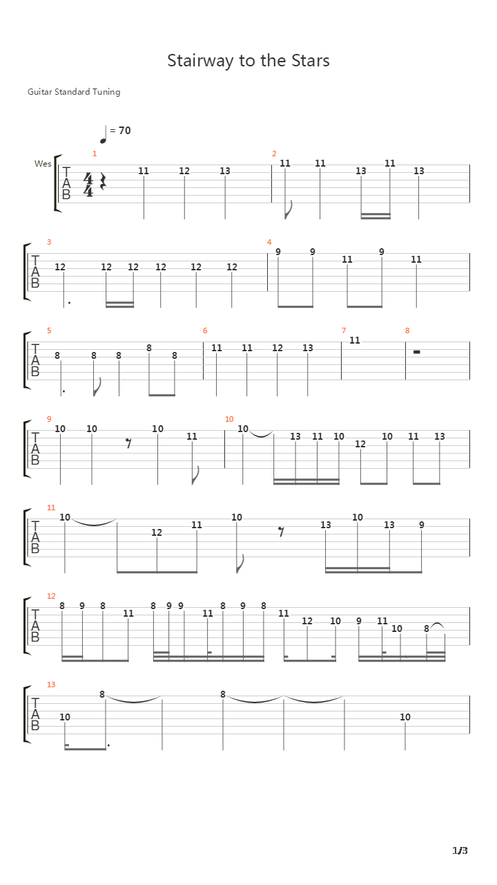 Stairway To The Stars吉他谱