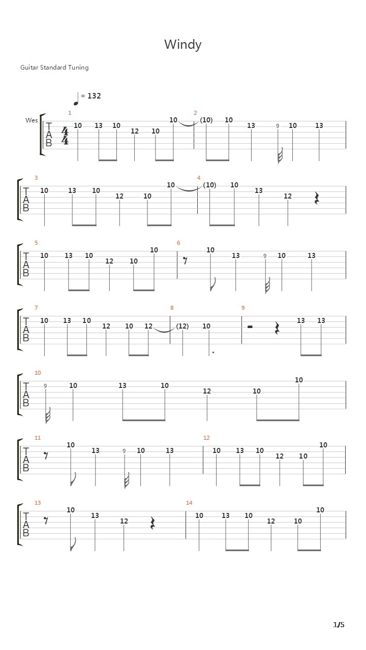 Windy吉他谱