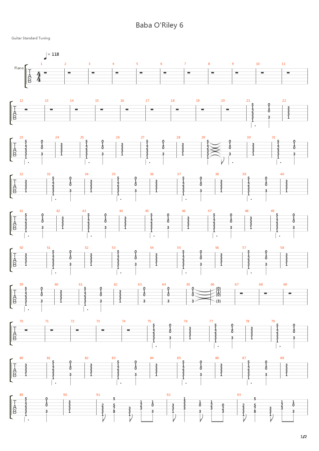 Baba Oriley吉他谱