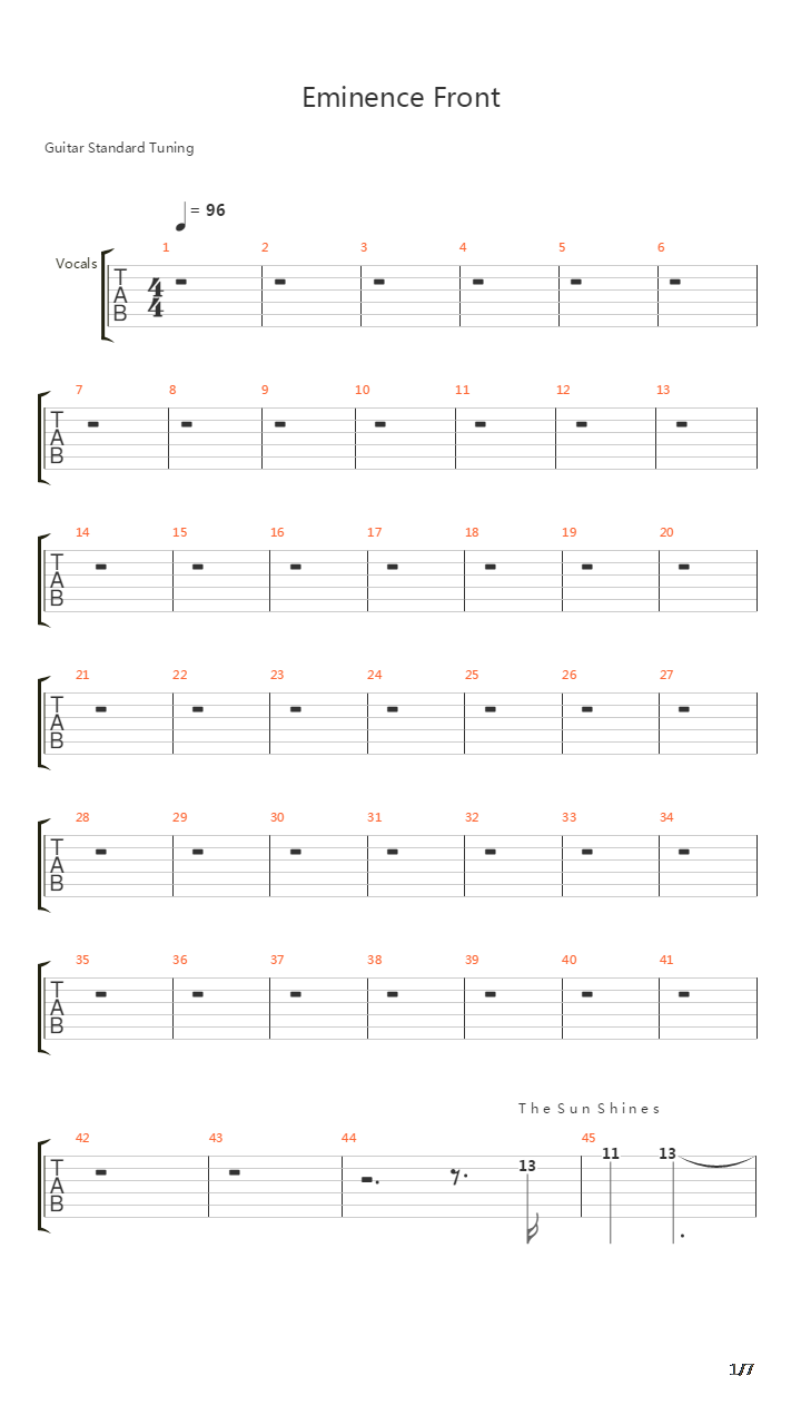 Eminence Front吉他谱
