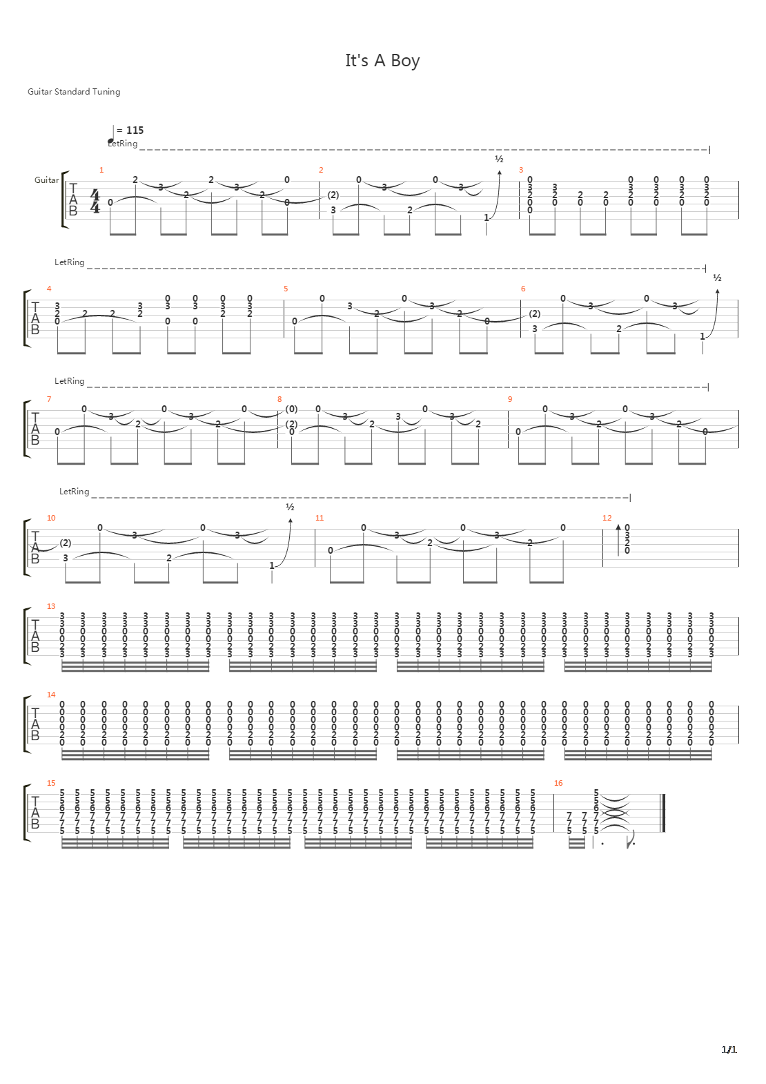 Its A Boy吉他谱