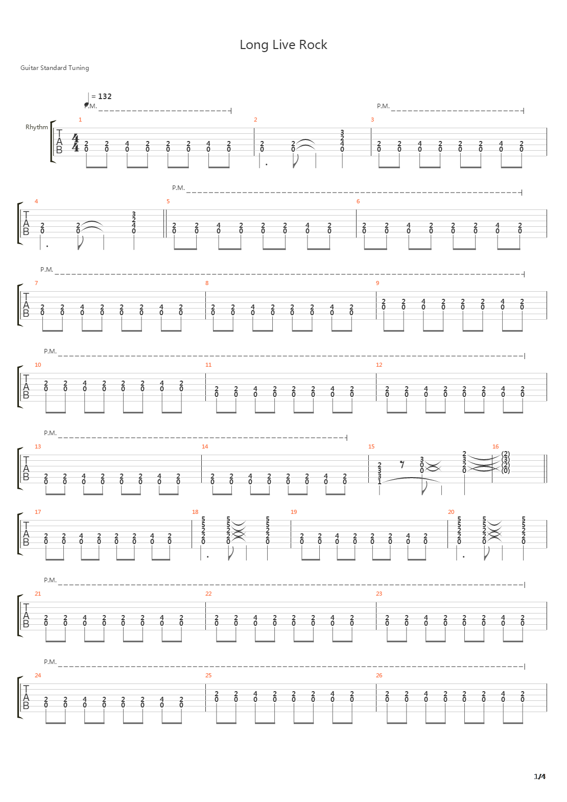 Long  Rock吉他谱