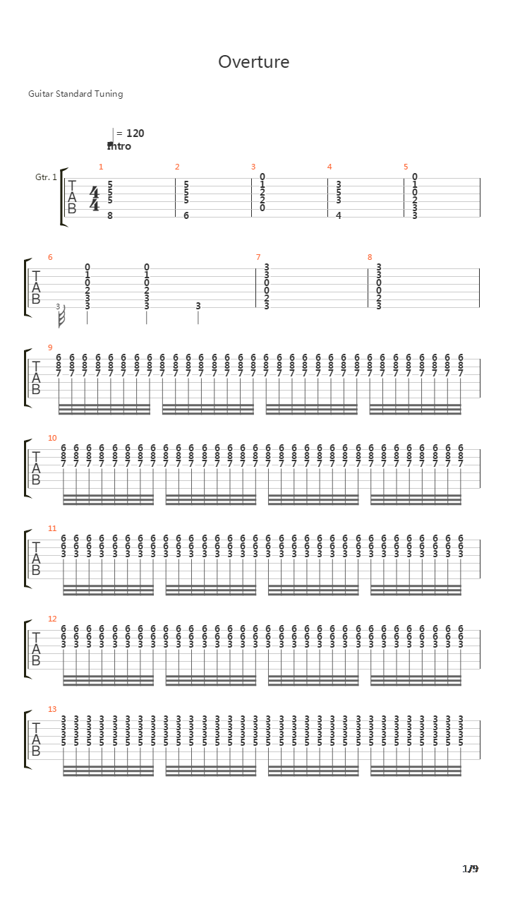 Overture吉他谱