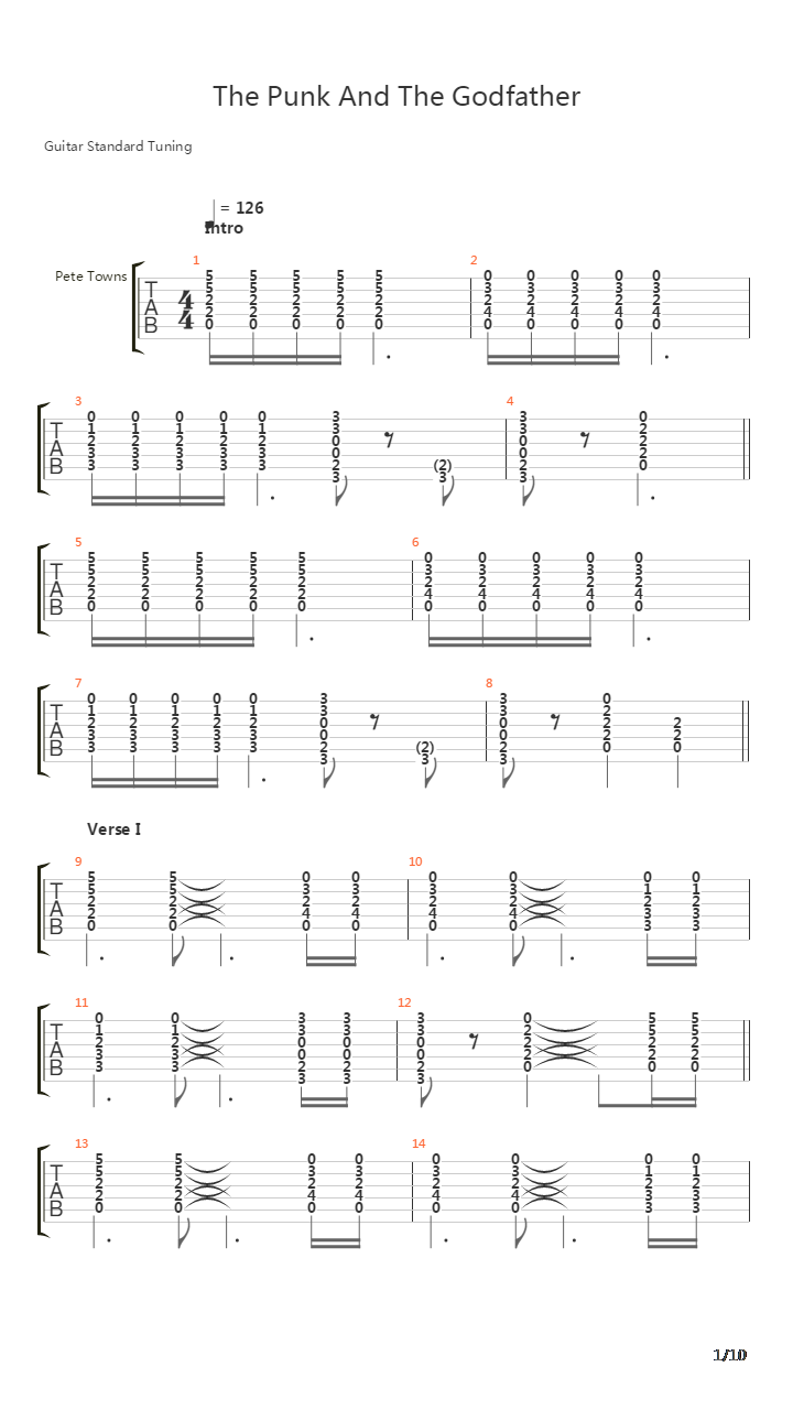 The Punk And The Godfather吉他谱