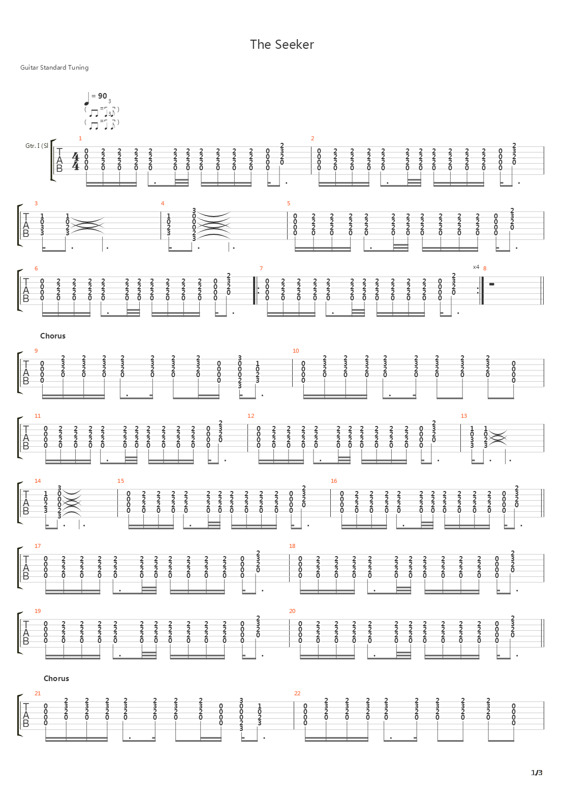 The Seeker吉他谱