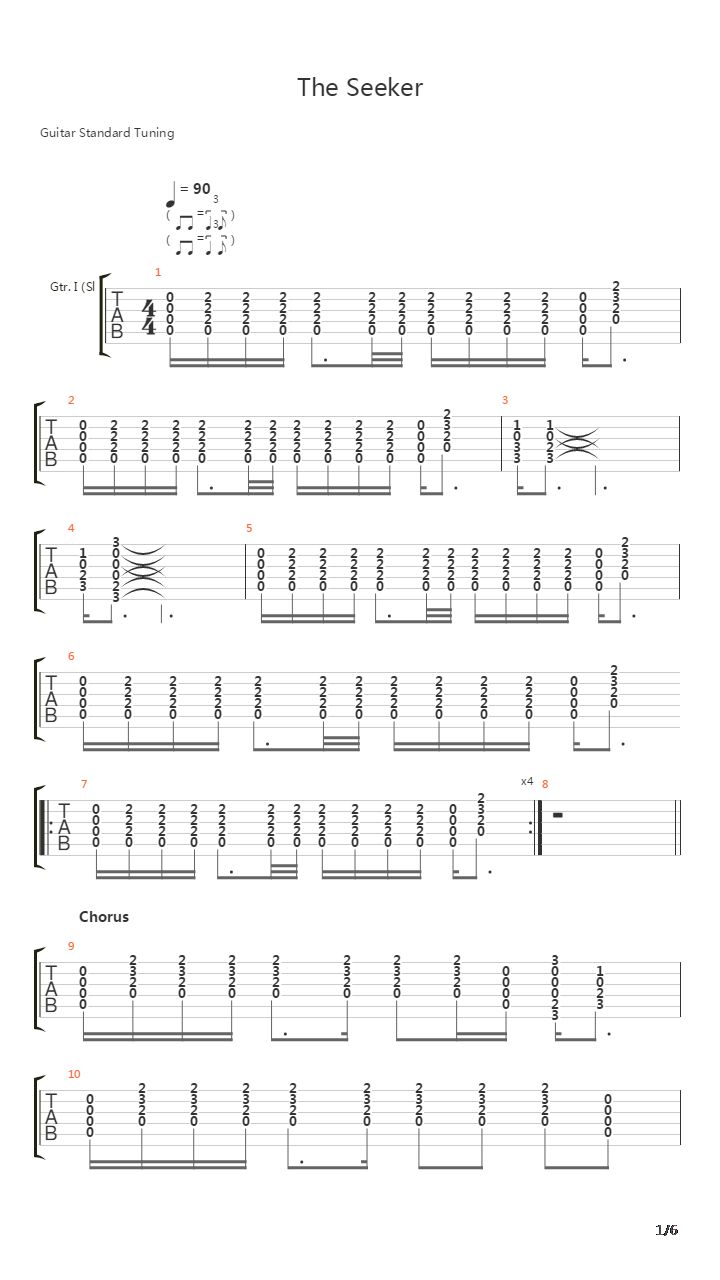 The Seeker吉他谱