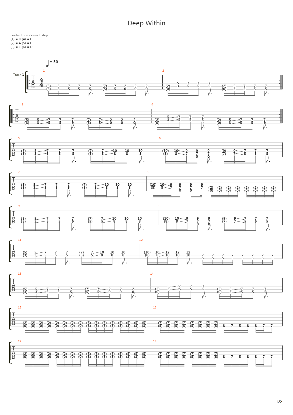 Deep Within吉他谱