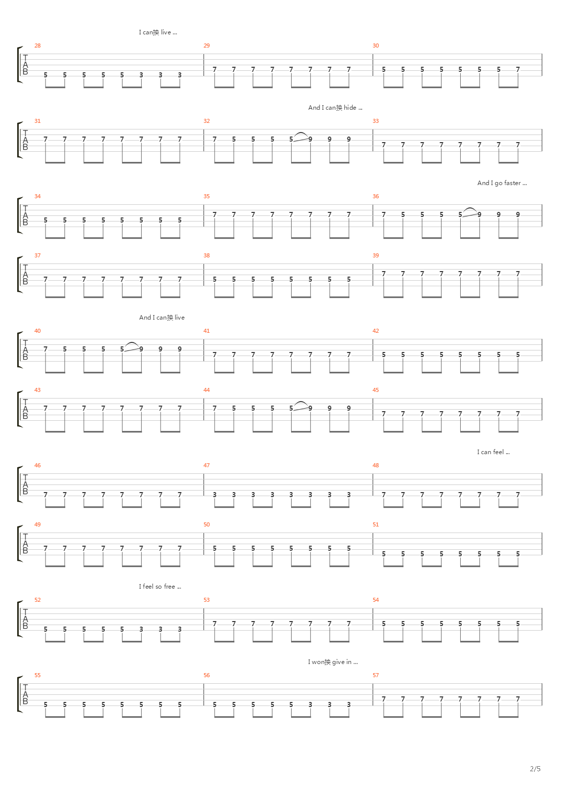 Faster吉他谱