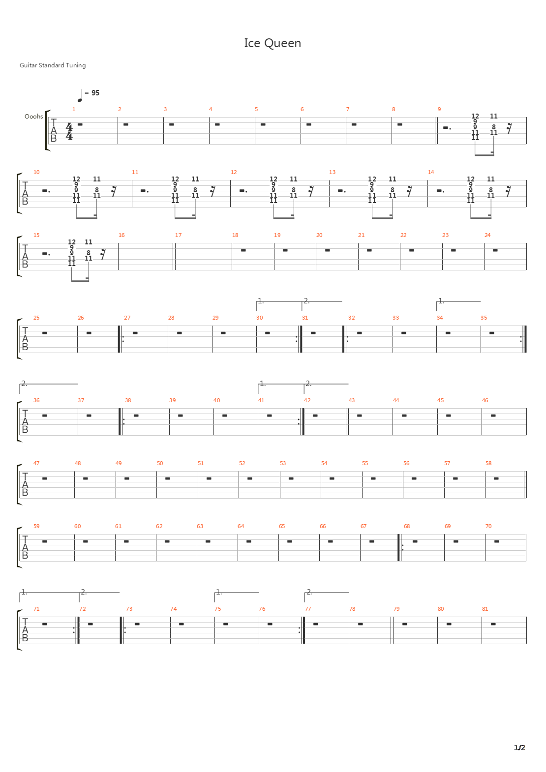Ice Queen吉他谱
