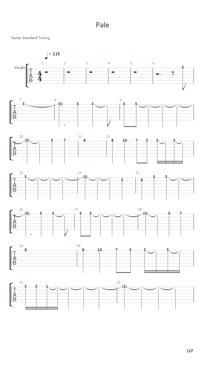 Pale吉他谱