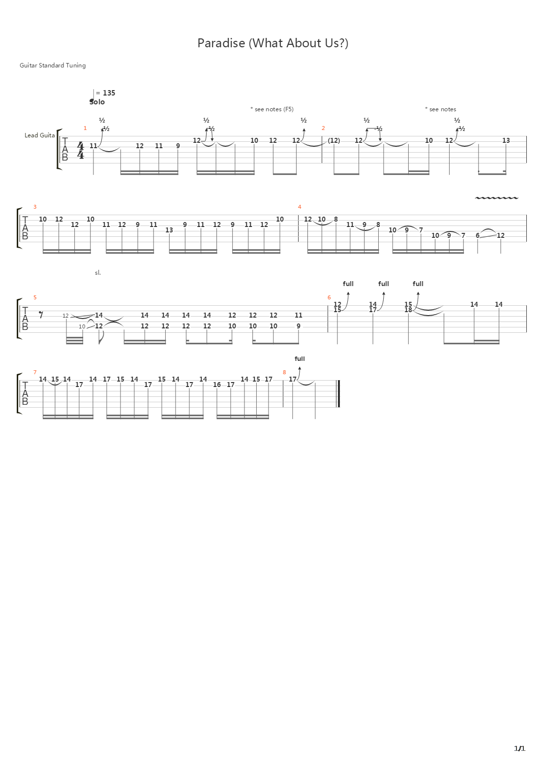 Paradise What About Us吉他谱