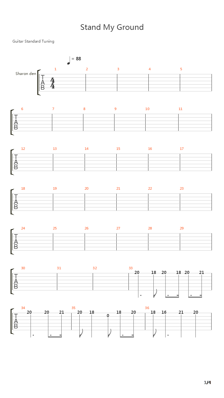 Stand My Ground吉他谱