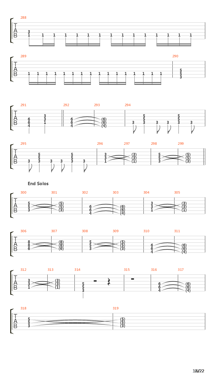 Through the fire and the flames吉他谱