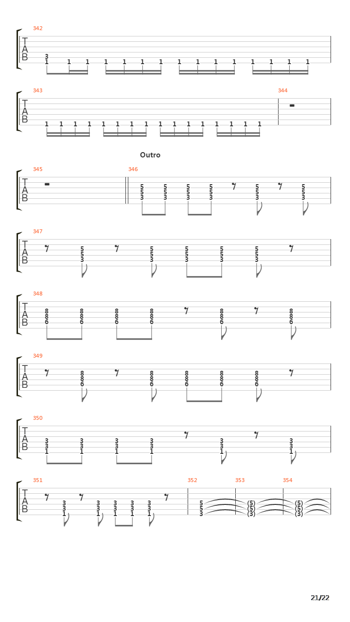 Through the fire and the flames吉他谱