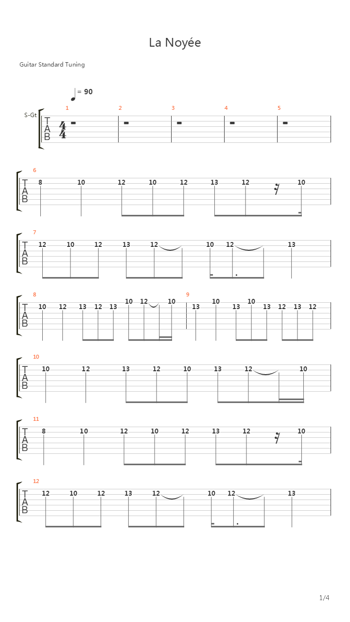 La Noyee吉他谱