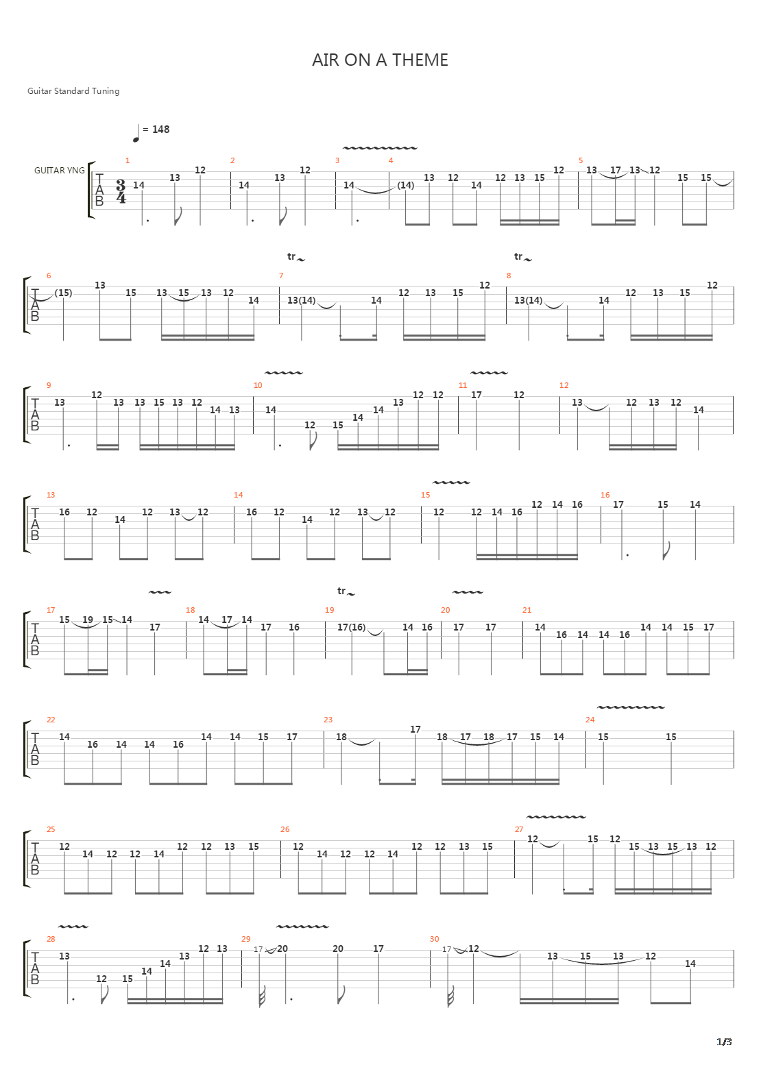 Air On A Theme吉他谱