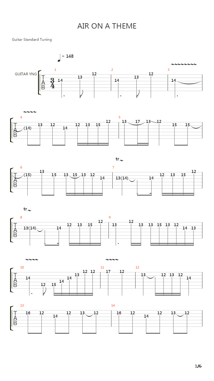 Air On A Theme吉他谱