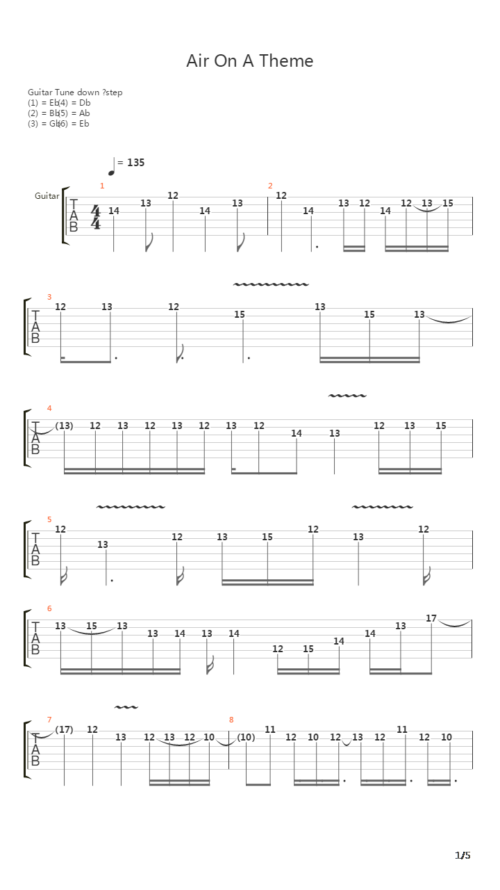 Air On A Theme吉他谱