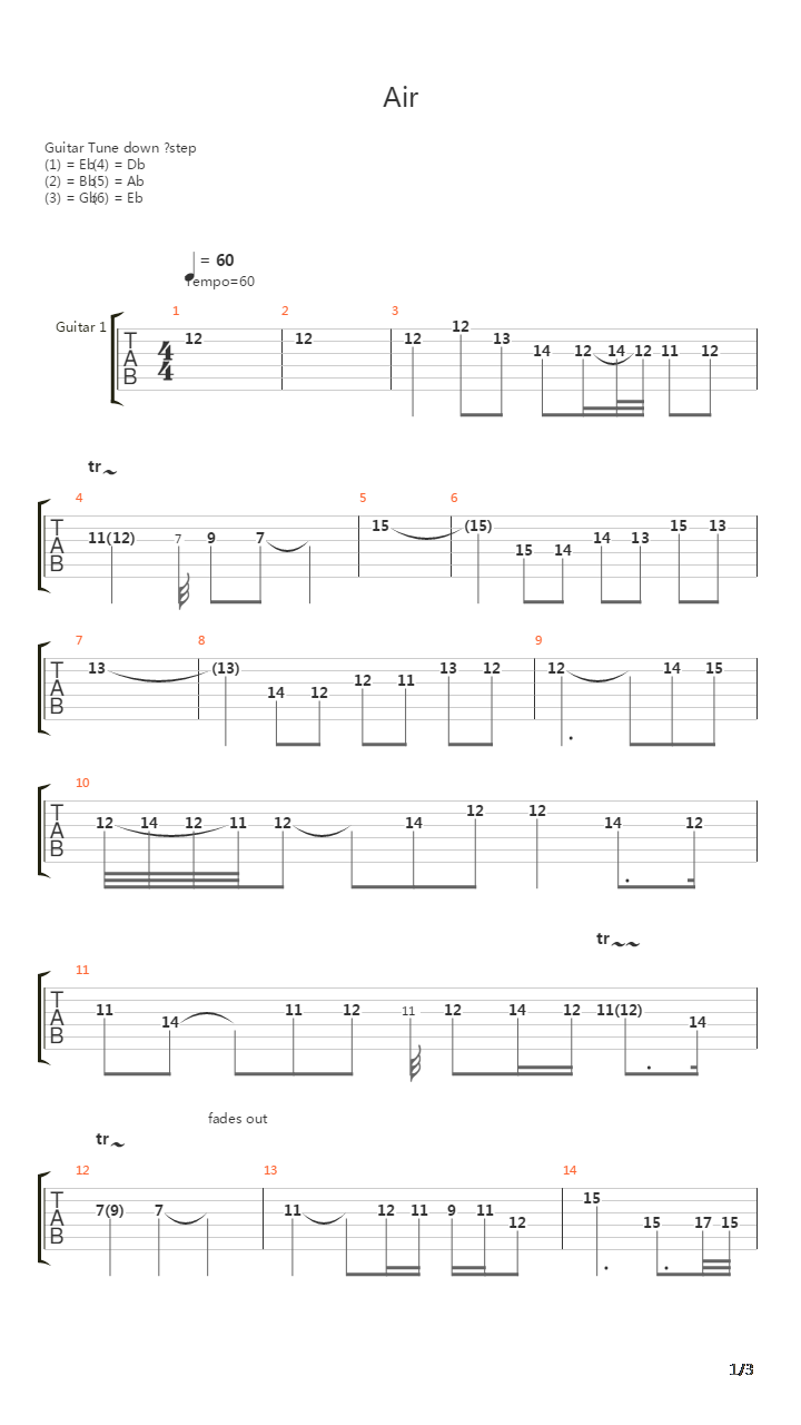 Air吉他谱
