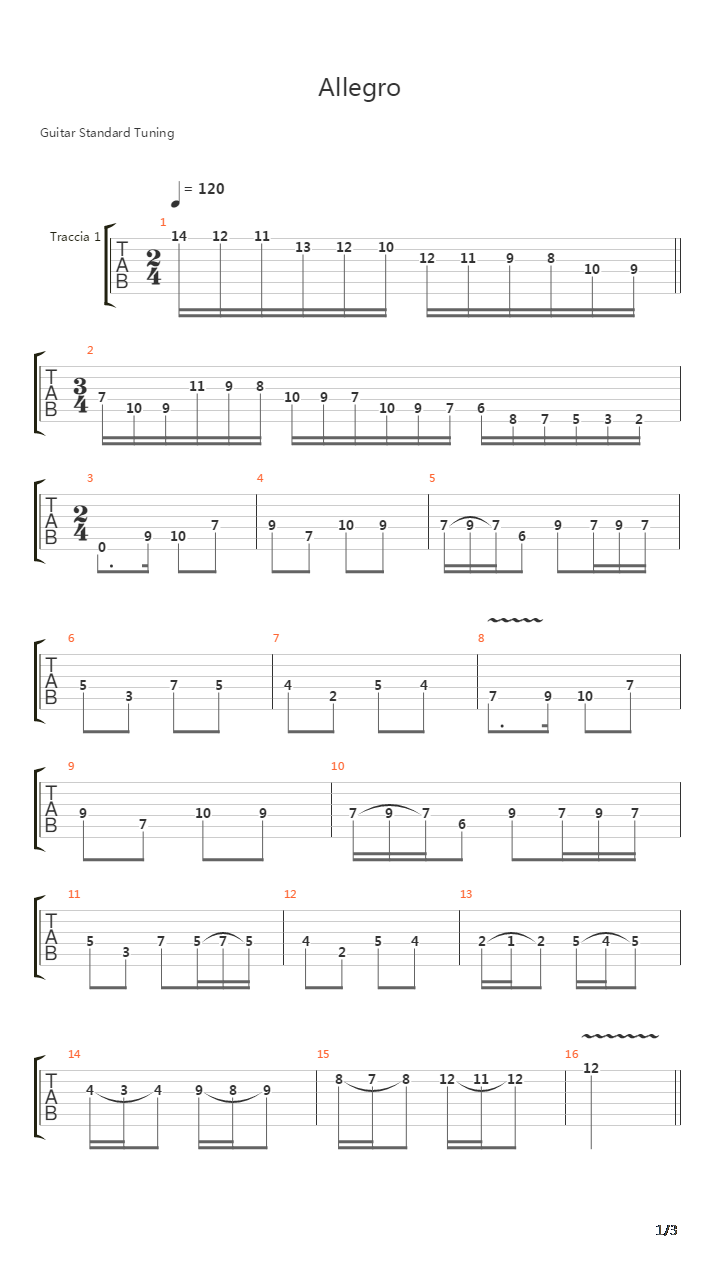 Allegro吉他谱