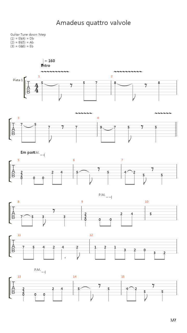 Amadeus Quattro Valvole吉他谱