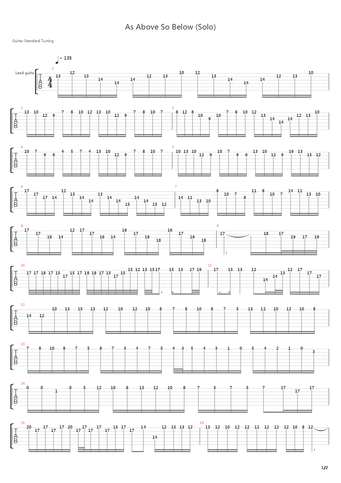 As Above So Below吉他谱