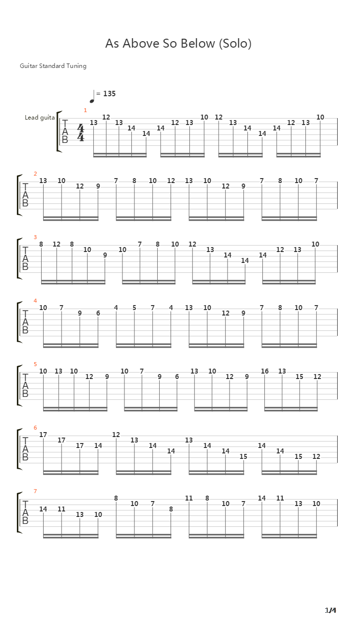 As Above So Below吉他谱